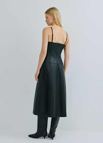 Платье-бюстье из искусственной кожи