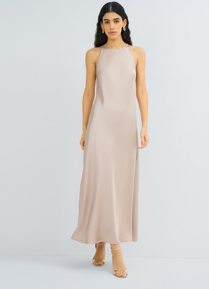 Сатиновое платье макси