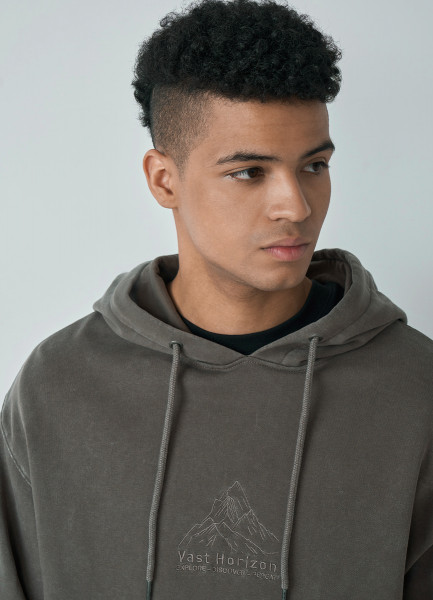 Худи с эффектом стирки 31048100299 Коричневый, размер 50, 52,44, 46, фото 5