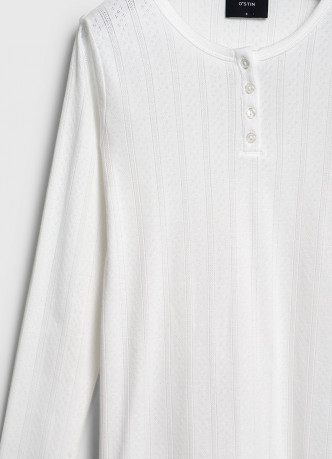 Пижамный лонгслив из ажурного трикотажа