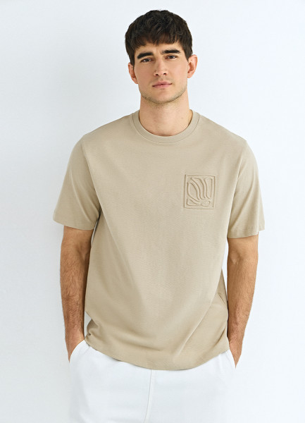 Футболка с принтом Бежевый 1999₽