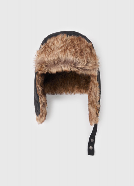 

Шапка-ушанка с искусственным мехом, Черный