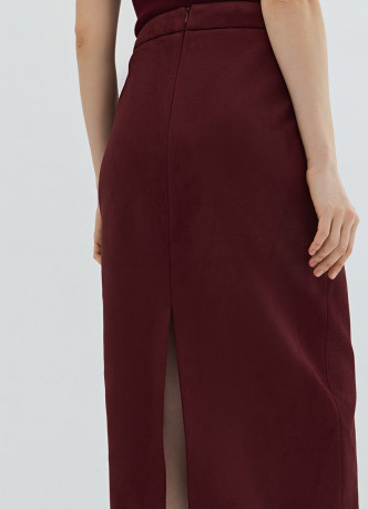 Юбка миди из искусственной замши