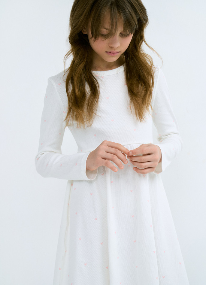 Трикотажное платье c принтом для девочек