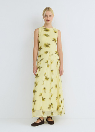 Платье из шифона с принтом