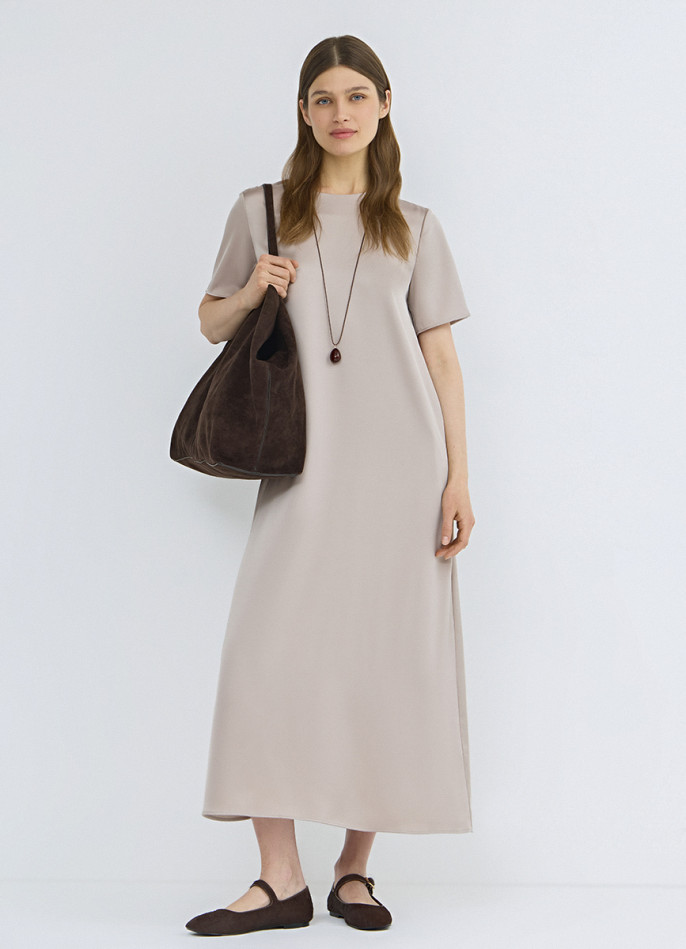 Сатиновое платье-футболка