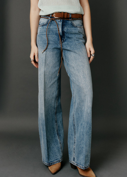 

Широкие джинсы Wide leg с ремнём, Синий