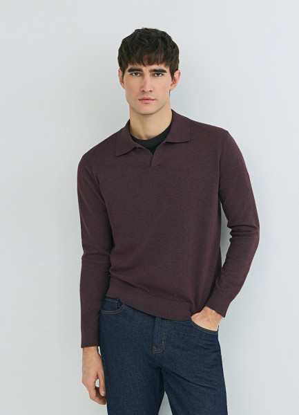 

Поло с длинным рукавом, Фиолетовый