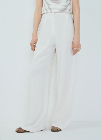 Широкие брюки изо льна