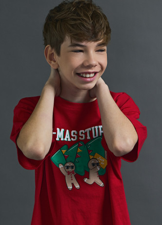 Футболка пижамная с принтом для мальчиков