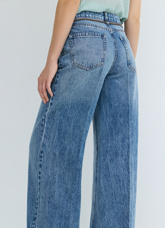 Широкие джинсы Wide leg с ремнём