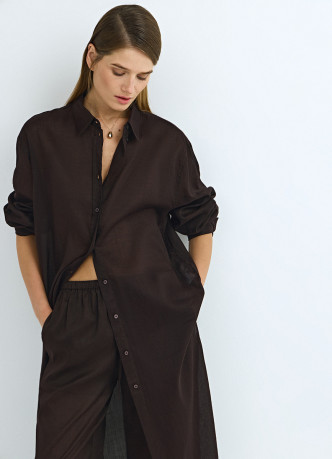 Платье-рубашка из рами