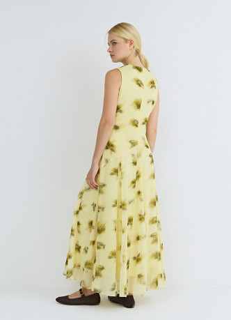 Платье из шифона с принтом