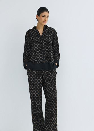 Принтованная блузка с рукавом 7/8