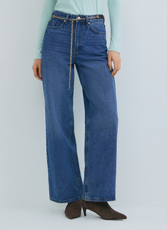Широкие джинсы Wide leg с ремнём