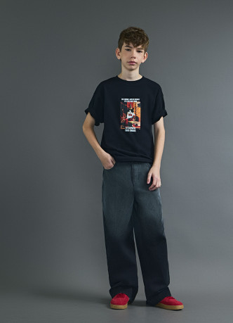 Широкие джинсы с градиентом для мальчиков