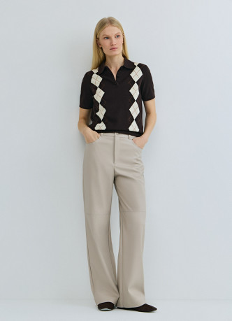 Прямые брюки из искусственной кожи