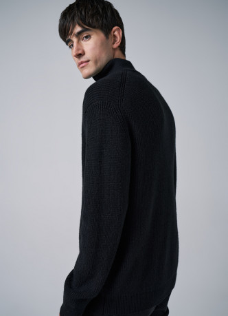 Джемпер с воротником-стойкой на молнии