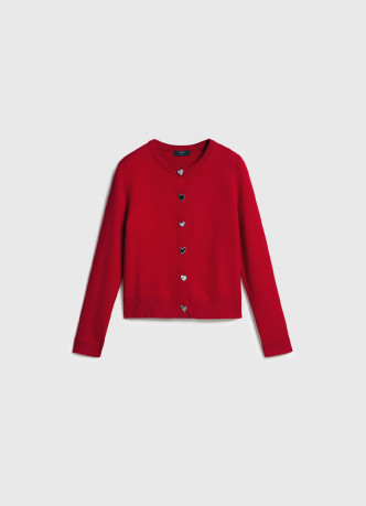Вязаный кардиган с фигурными пуговицами
