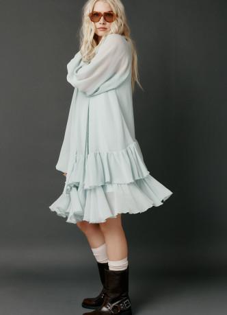 Платье мини с рюшами