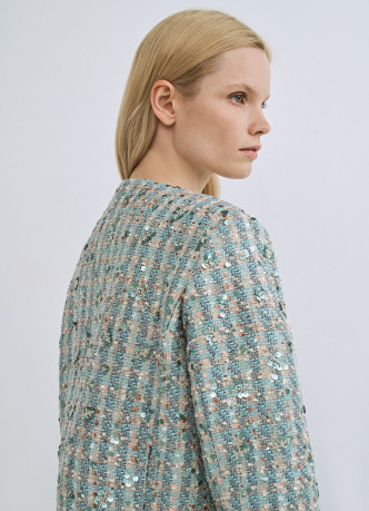 Укороченный твидовый жакет