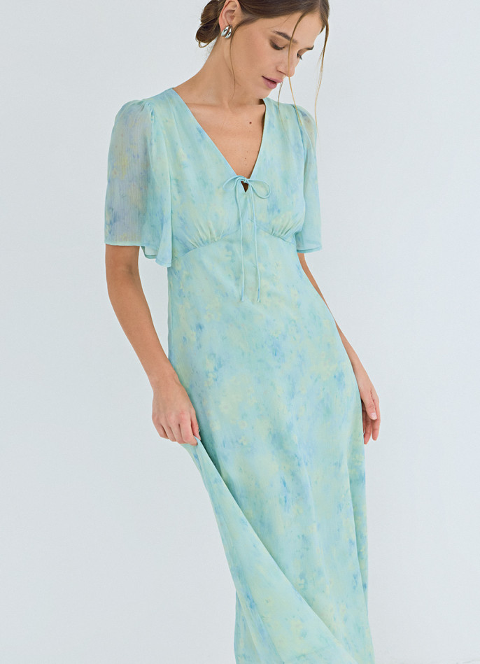 Принтованное платье из шифона