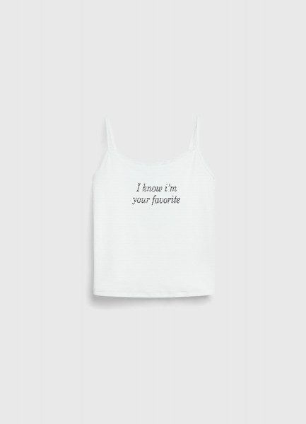 Топ на тонких бретелях для девочек, Белый