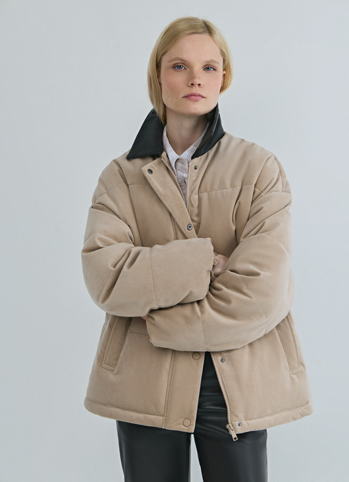 Утеплённая куртка из вельвета