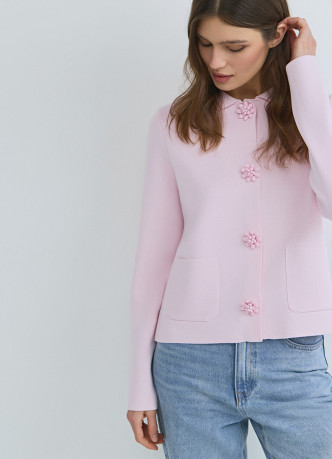 Кардиган с фигурными пуговицами