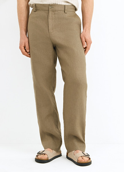 Брюки изо льна, Бежевый