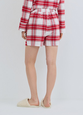 Пижамные шорты в клетку из фланели