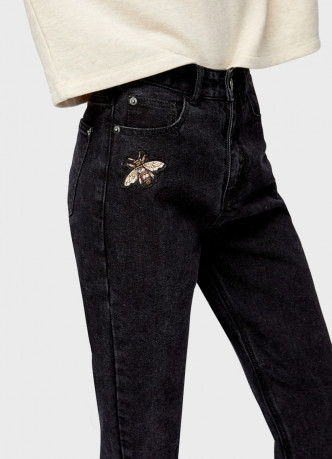 Чёрные джинсы Mom Fit