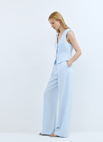 Прямые брюки со льном