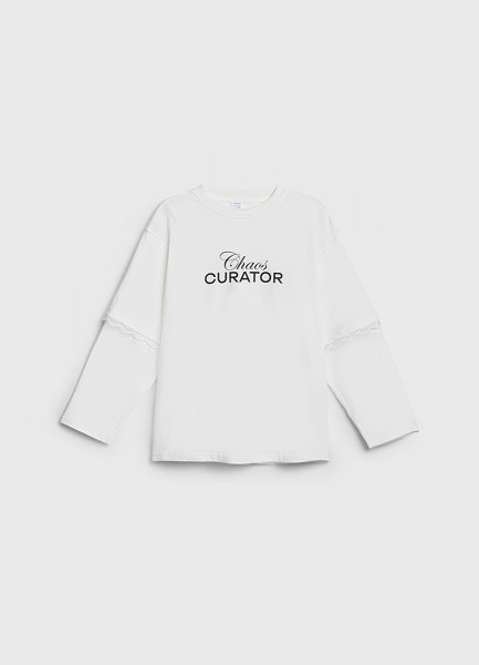 

Лонгслив с принтом для девочек, Белый