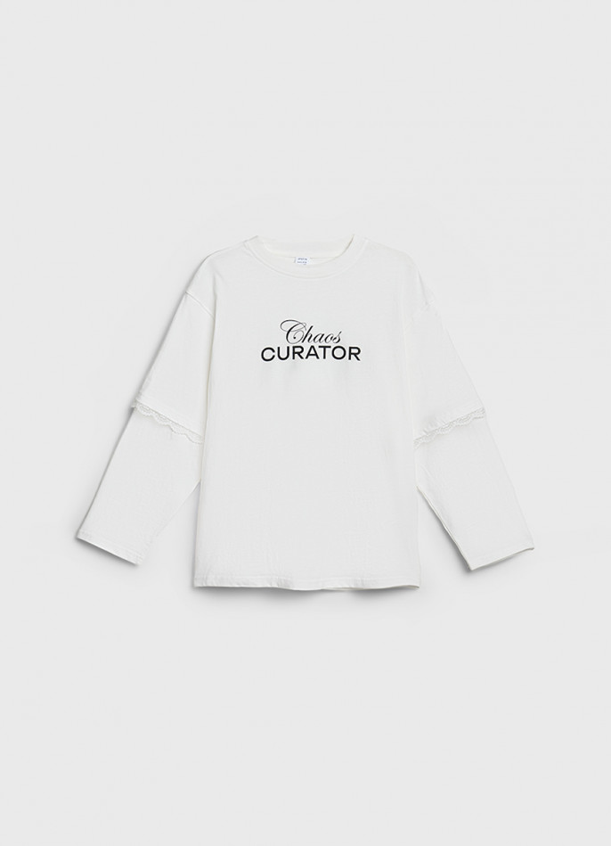 Лонгслив с принтом для девочек