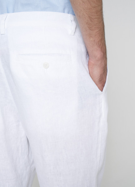Льняные брюки, Белый O`Stin MP46ACO02-00, размер 50-52 - фото 6