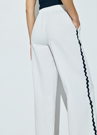 Брюки из хлопка с лампасами