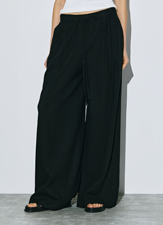 Широкие льняные брюки