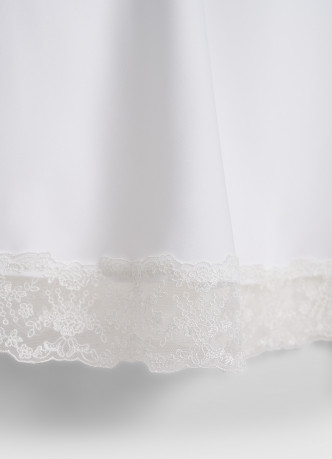 Атласная юбка миди с кружевом