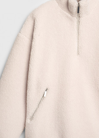 Толстовка из шерпы с воротником на молнии