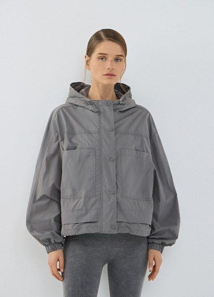 

Ветровка с капюшоном, Серый