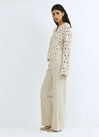 Широкие джинсы из плотного денима