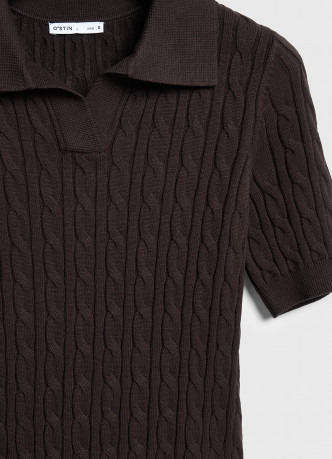 Джемпер поло с косами