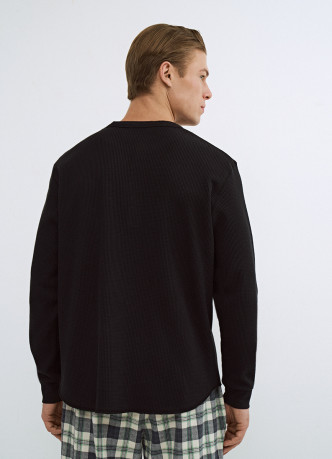 Лонгслив пижамный из текстурной ткани