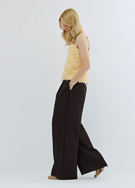 

Атласные прямые брюки, Коричневый