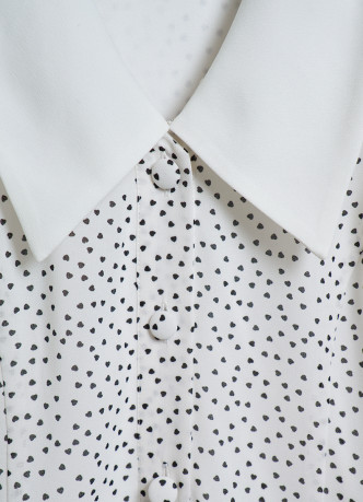 Платье мини из шифона в горошек