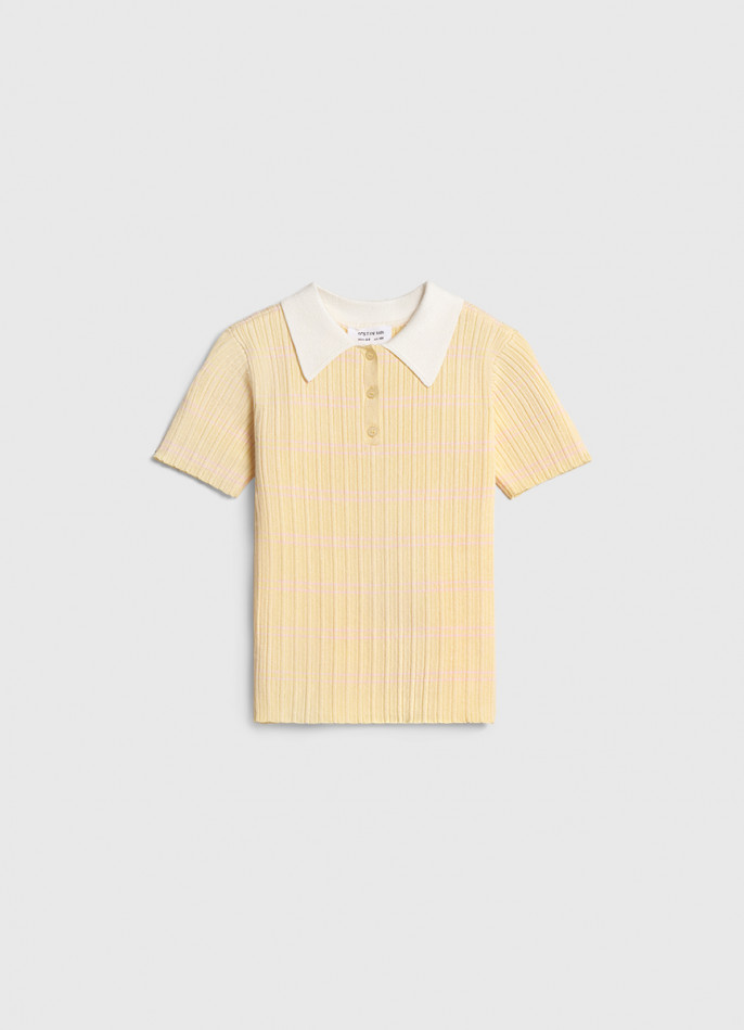 Вязаный джемпер с коротким рукавом для девочек