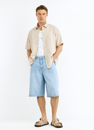 Рубашка изо льна и хлопка