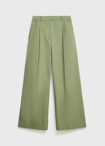 Широкие брюки из хлопка, Зеленый