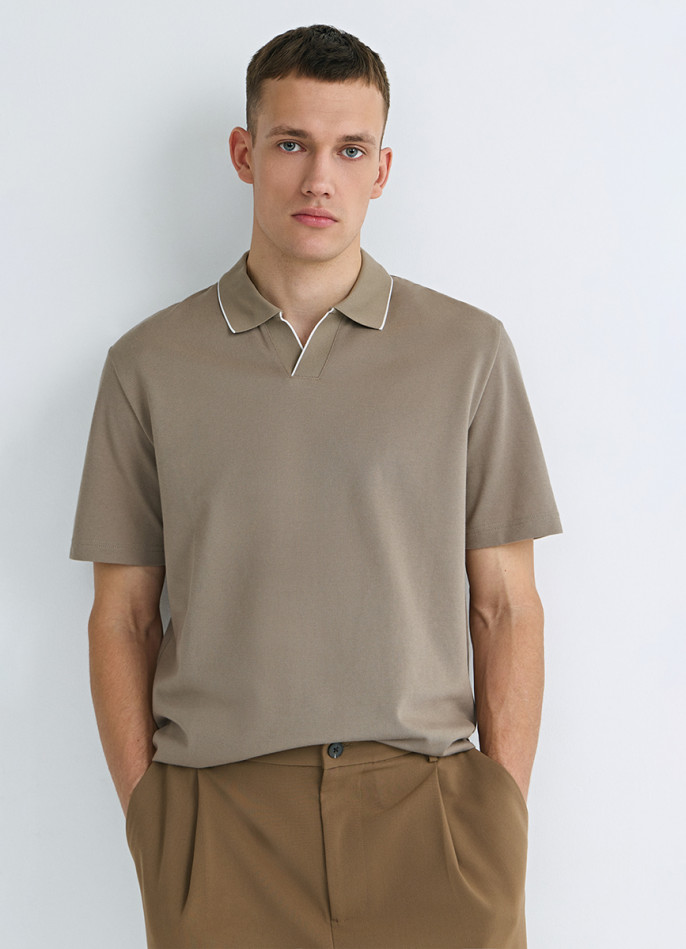 Поло из шелковистого пике